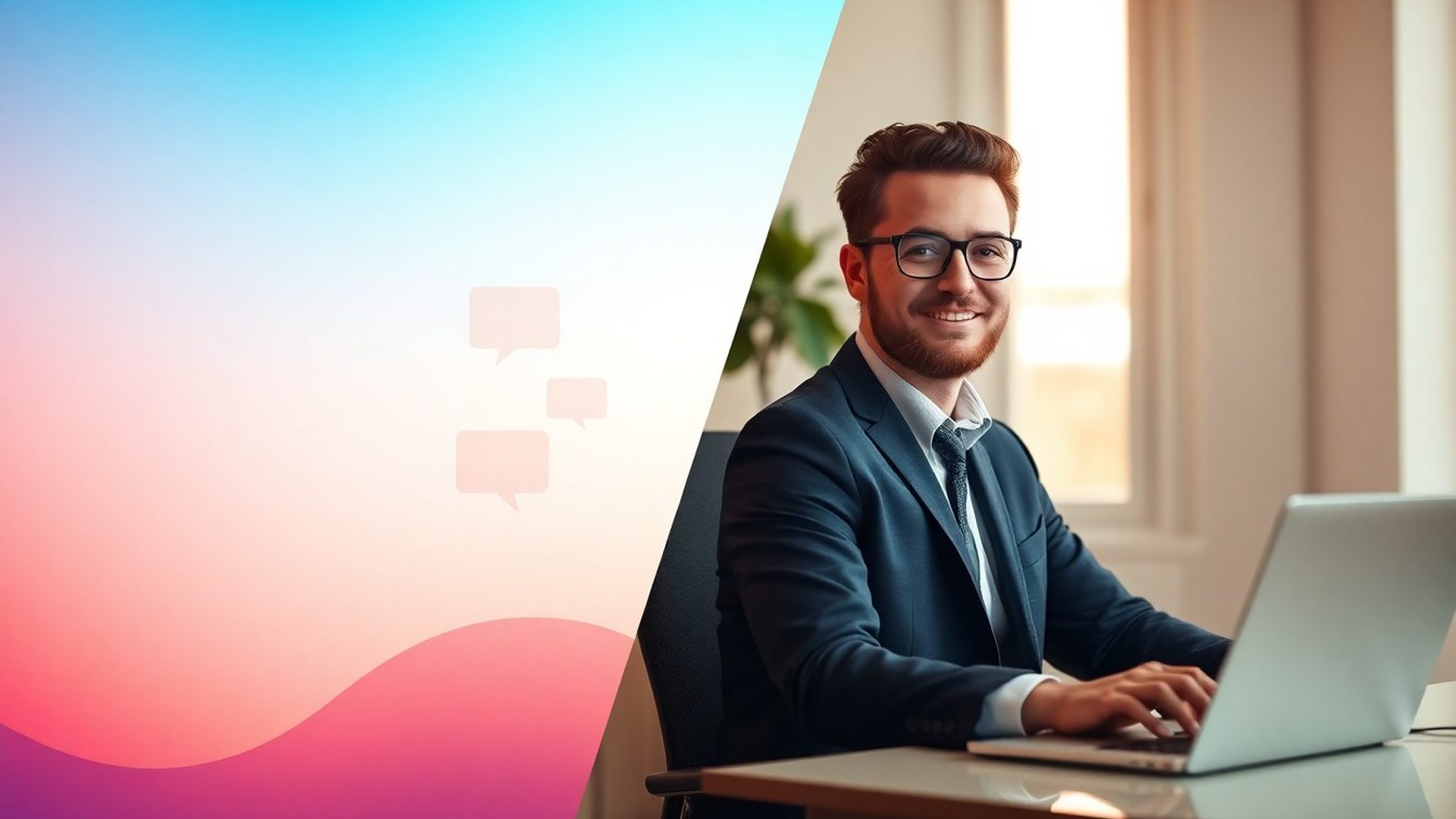 Interfață chatbot Stan & Stan cu bule de conversație pe fundal azuriu