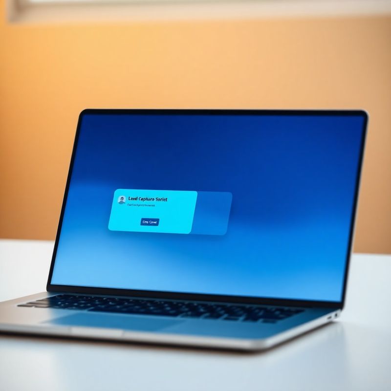 Interfață chatbot pentru captare lead-uri pe ecranul unui laptop