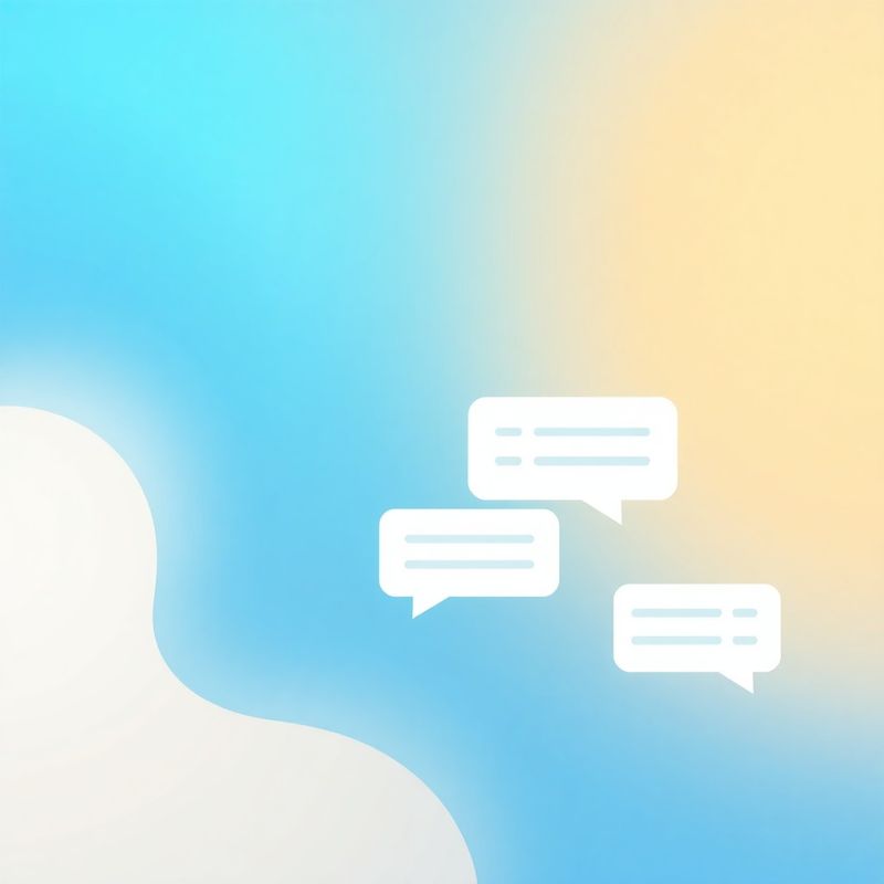 Bule de conversație abstracte pe un fundal azuriu reprezentând suport automatizat