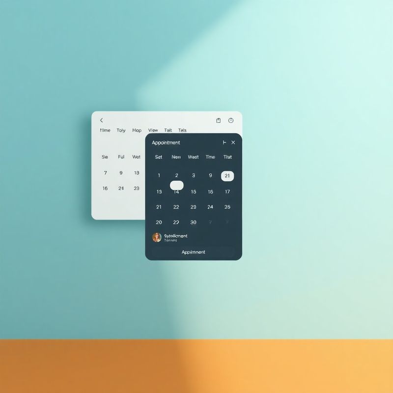 Interfață calendar minimalistă cu sloturi de programare disponibile